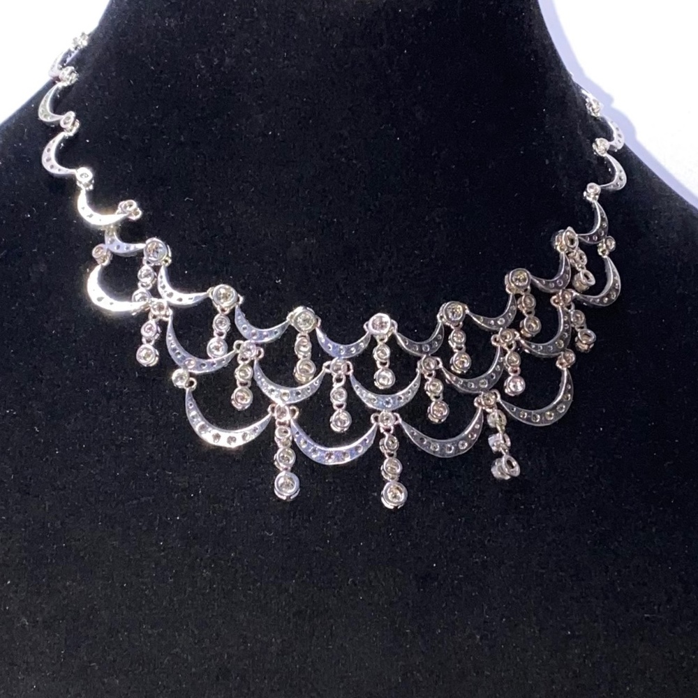 Elegant & Radiant Fine Sterling Silver & Cz Necklace